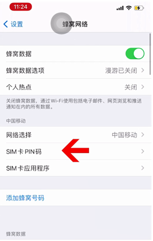 二道江苹果14维修网分享如何给iPhone14的SIM卡设置密码 